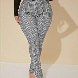 Stylish Black and White Plaid Pants